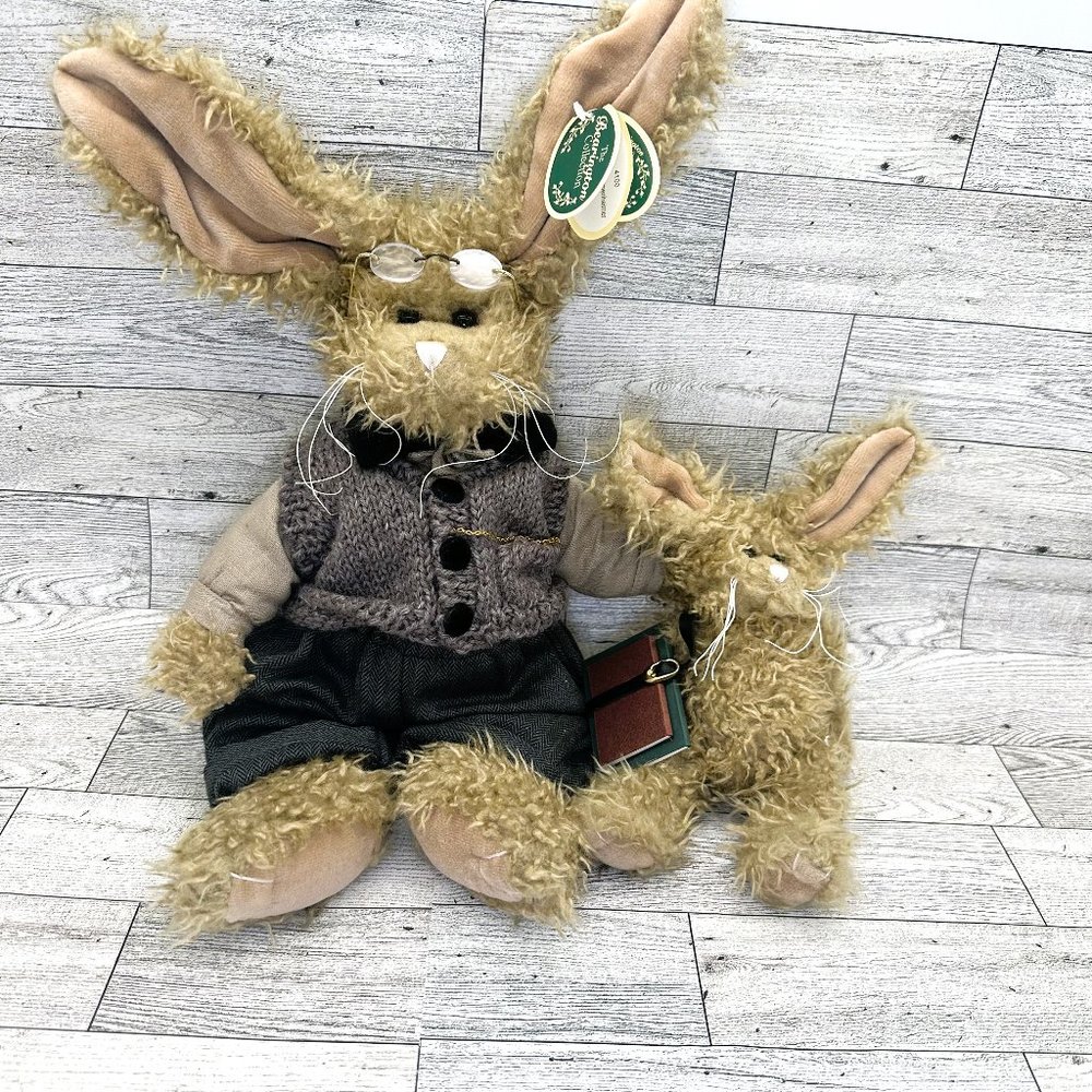 The‎ Bearington Collection Plush Bunny Rabbit, Professor Hoppenheimer w/Student